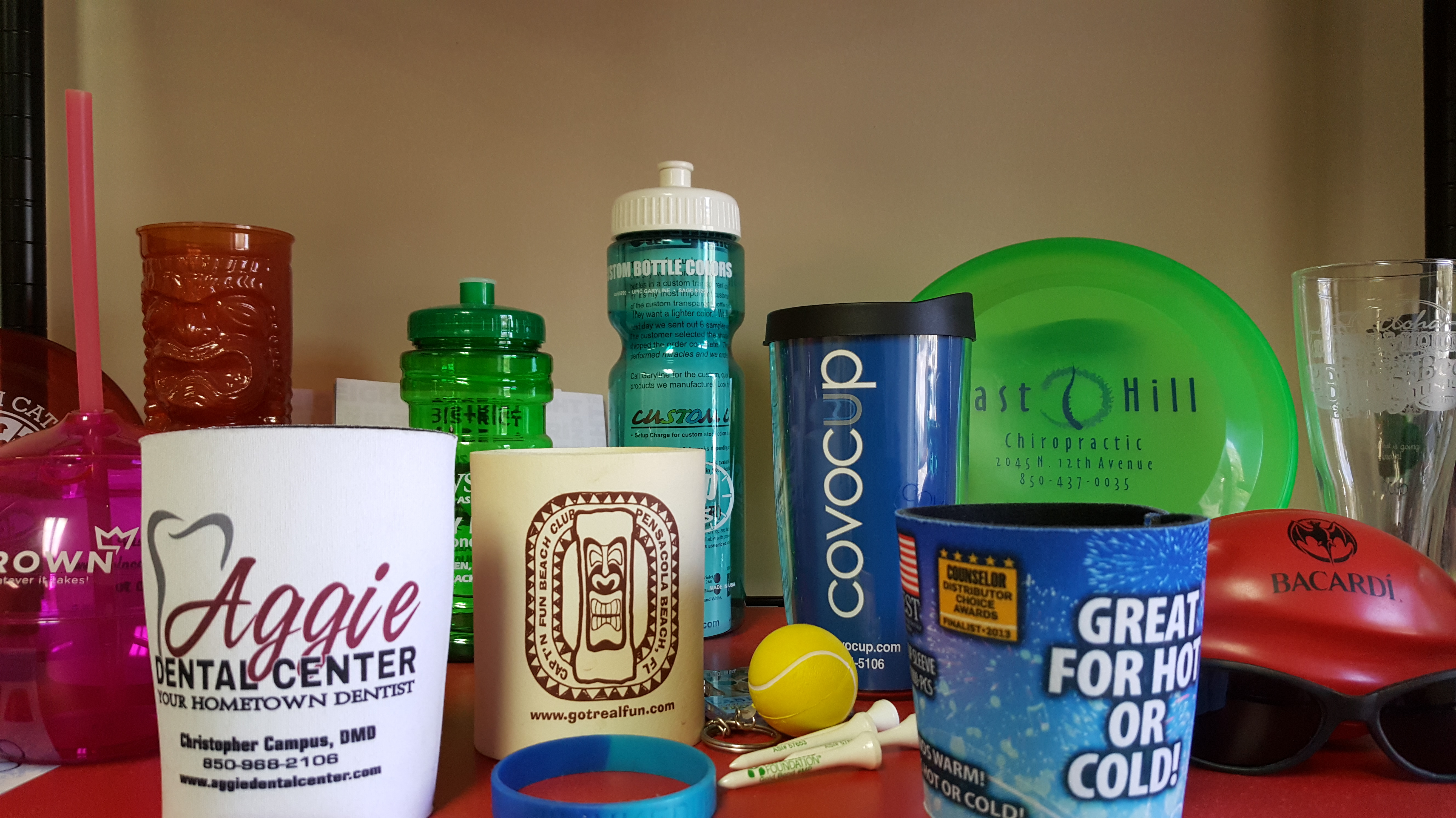 Just a few of the items we offer for your promotional needs. Please give us a call for more information regarding products and pricing.